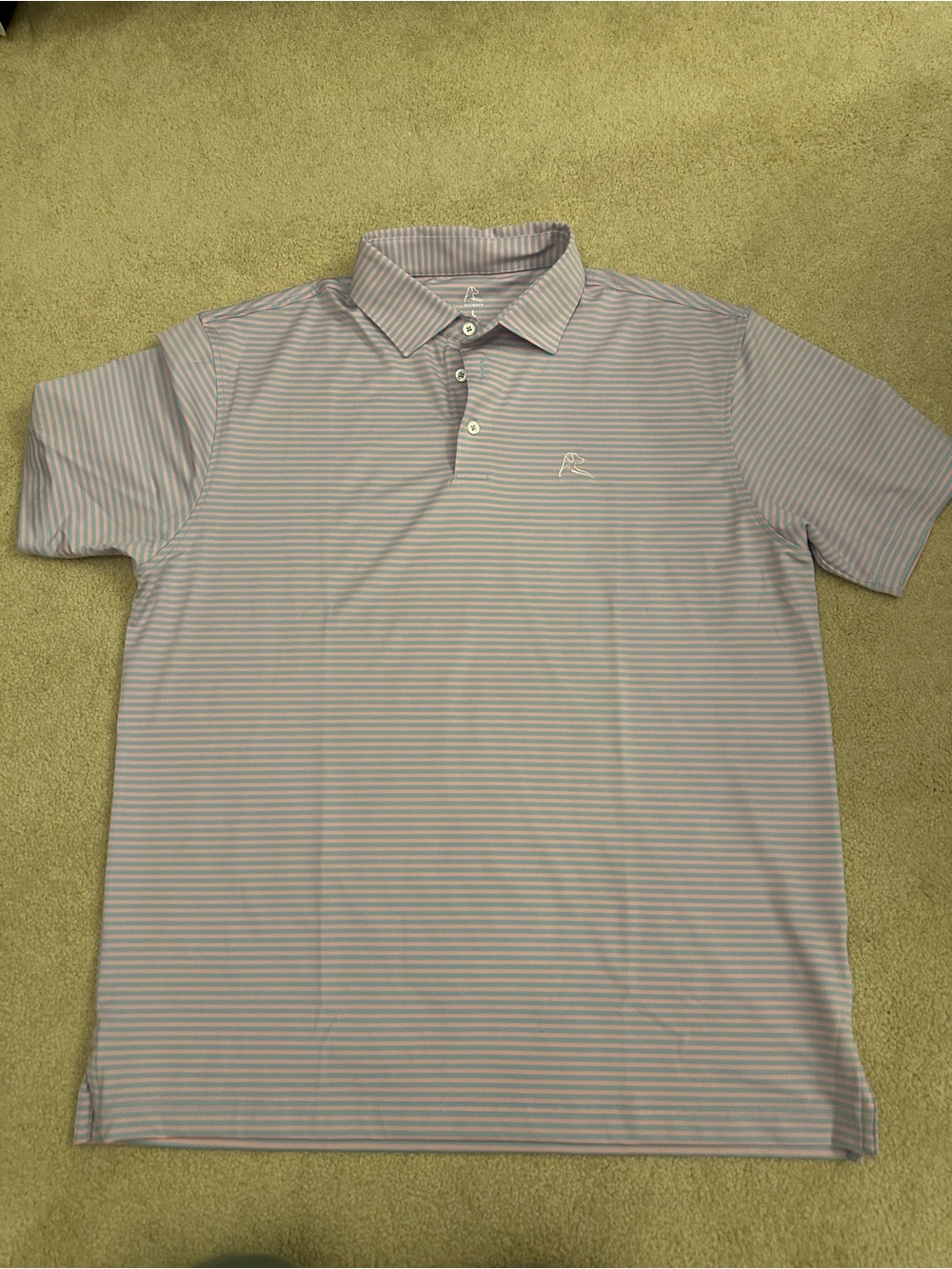 Rhoback Men's Lavender & White Striped Performance Polo